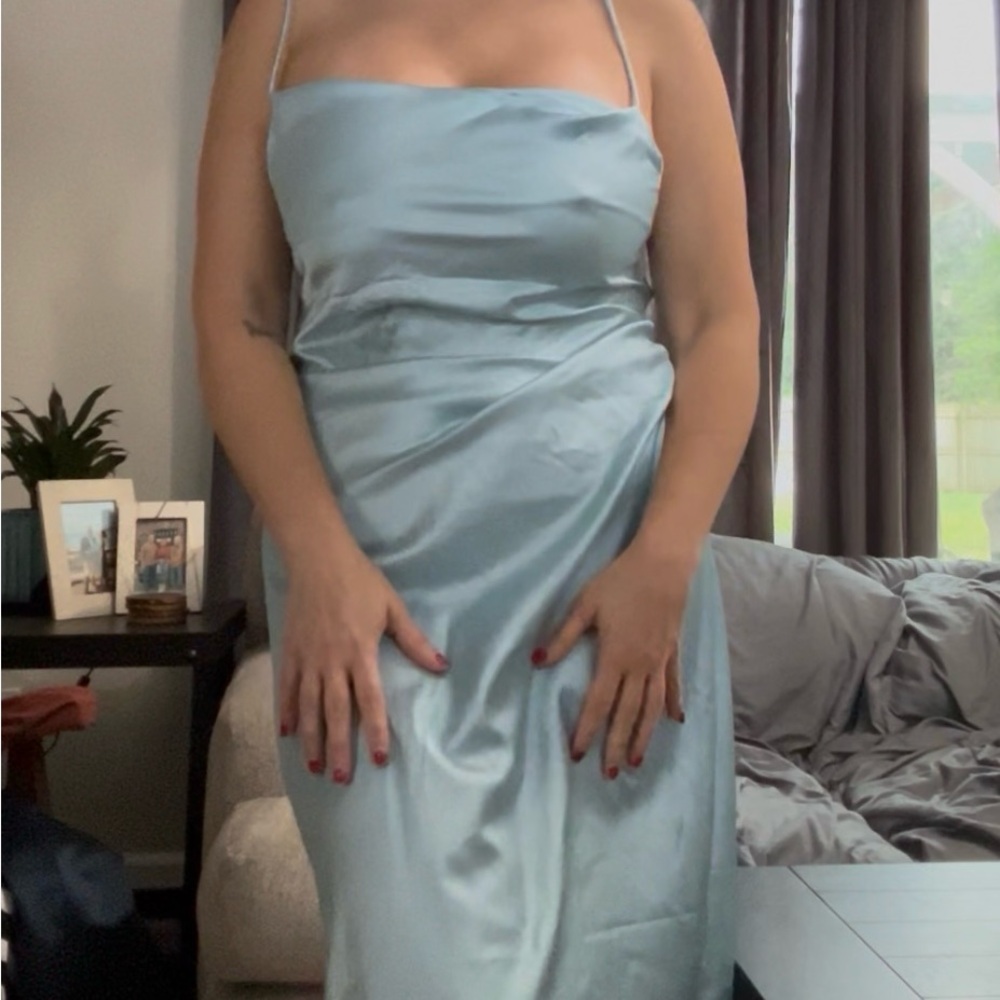 SHEIN Light Blue Midi Dress